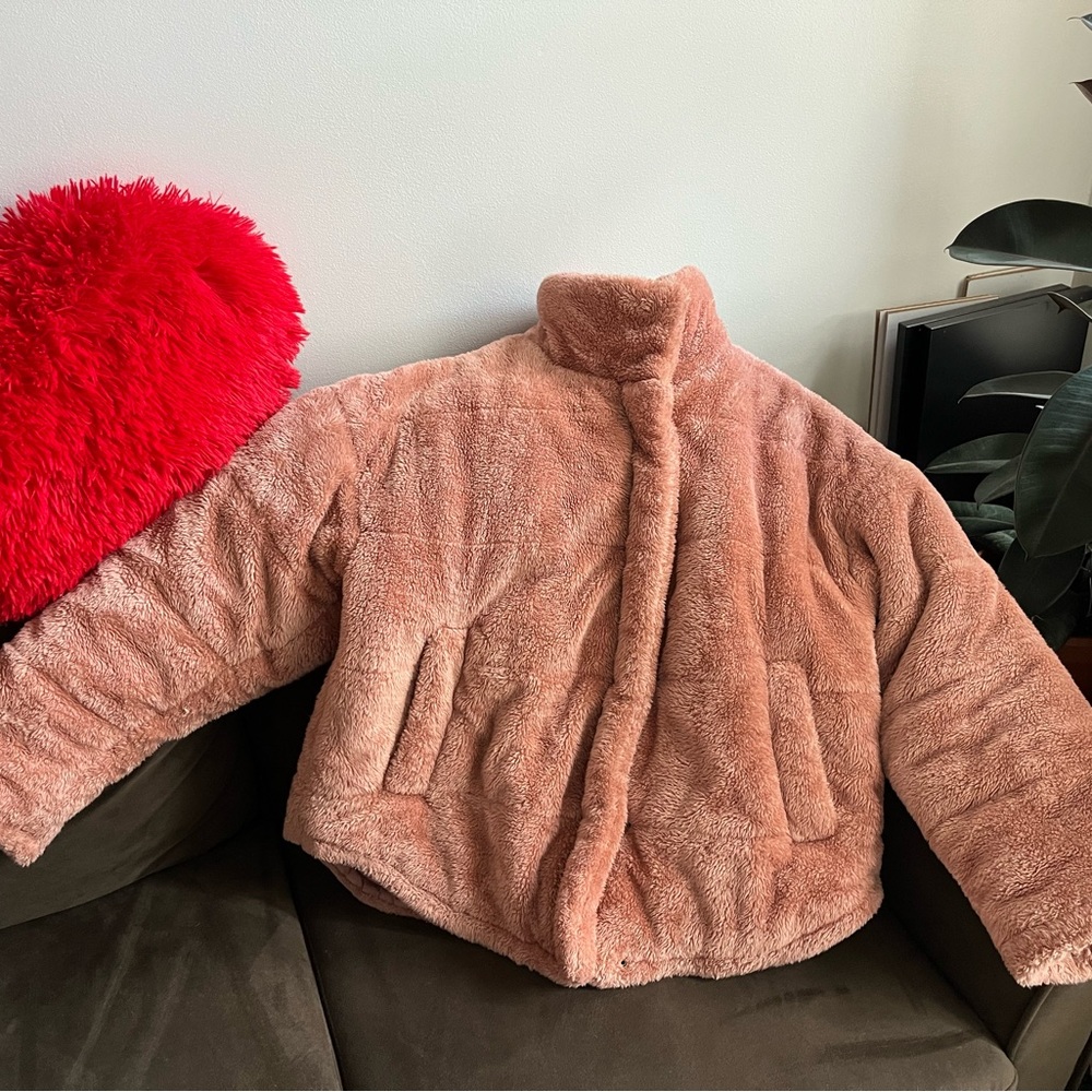 Pink fluffy coat